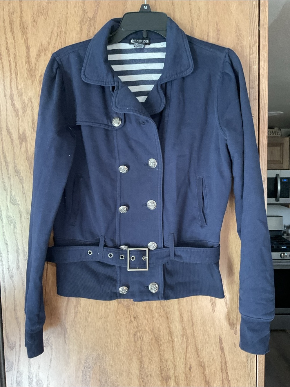 Miss Chievous Navy Double-Breasted Pea Coat